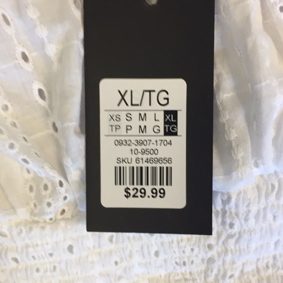 XL White Off The Shoulder boho Smocked Mini Dress - Picture 4 of 4